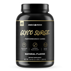 Anabolic Warfare Glyco Surge bottle with fast-digesting carbs for post-workout fueling.