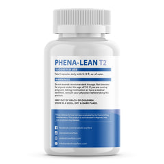 Anabolic Warfare Phena-Lean T2 capsules closeup emphasizing easy-to-take non-stimulant formula.