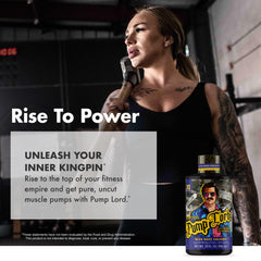 Anabolic Warfare Pump Lord held in hands, signaling portable pre-workout for gym sessions.