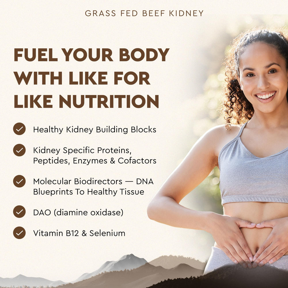 Ancestral Supplements bottle with label emphasizing kidney health and purity