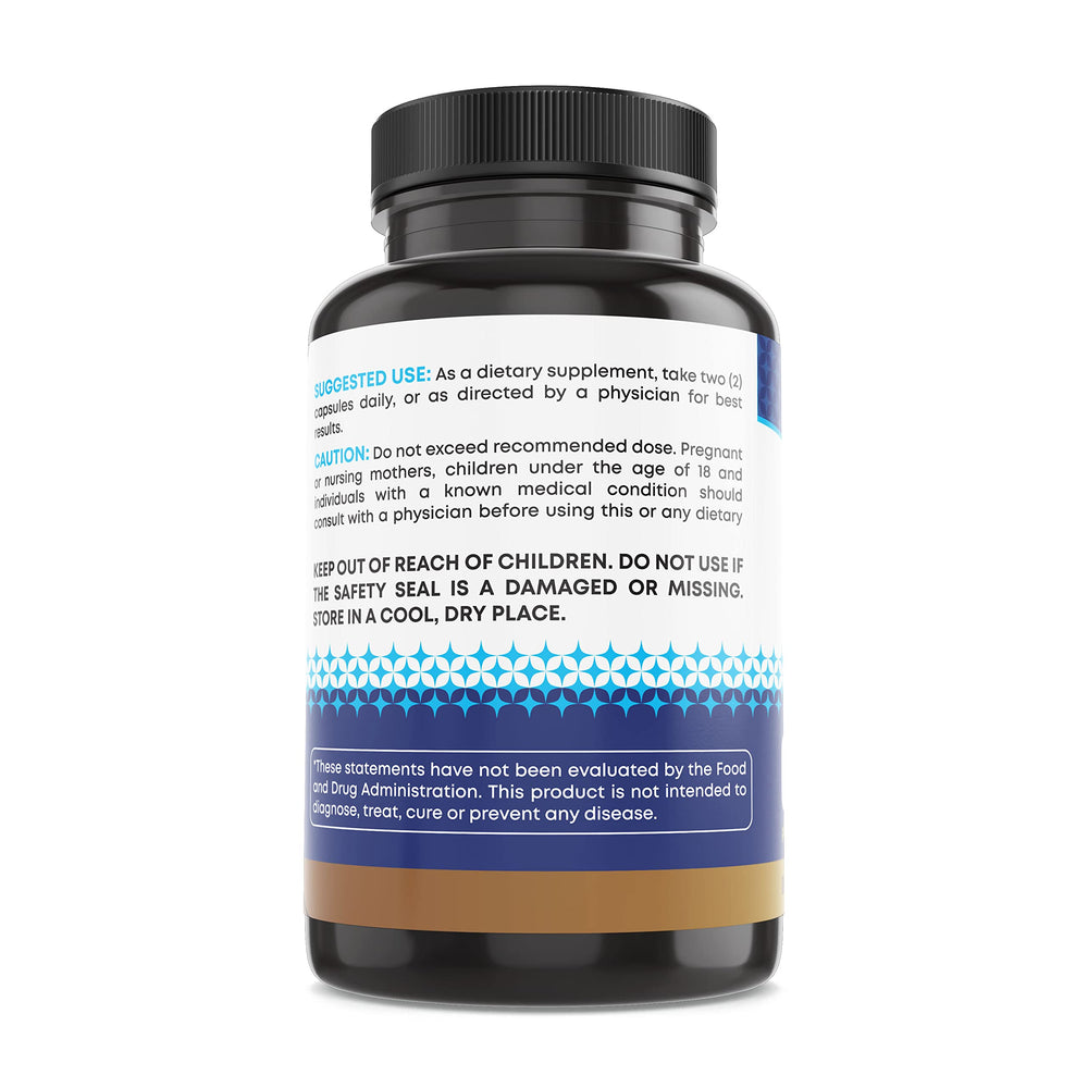Ancient Bliss sixty vegan capsules per bottle for convenience.