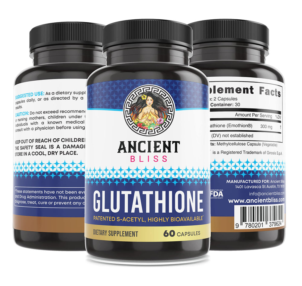 Ancient Bliss easy-to-take capsules ready with water.