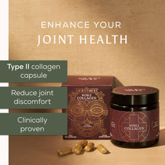 Ancient + Brave Noble Collagen capsules closeup shows vegan capsules.