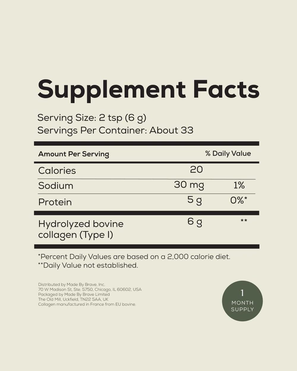 Ancient + Brave True Collagen scoop ready for measurement in daily routine