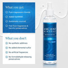 Ancient Minerals OptiMSM formulation highlighted on packaging.