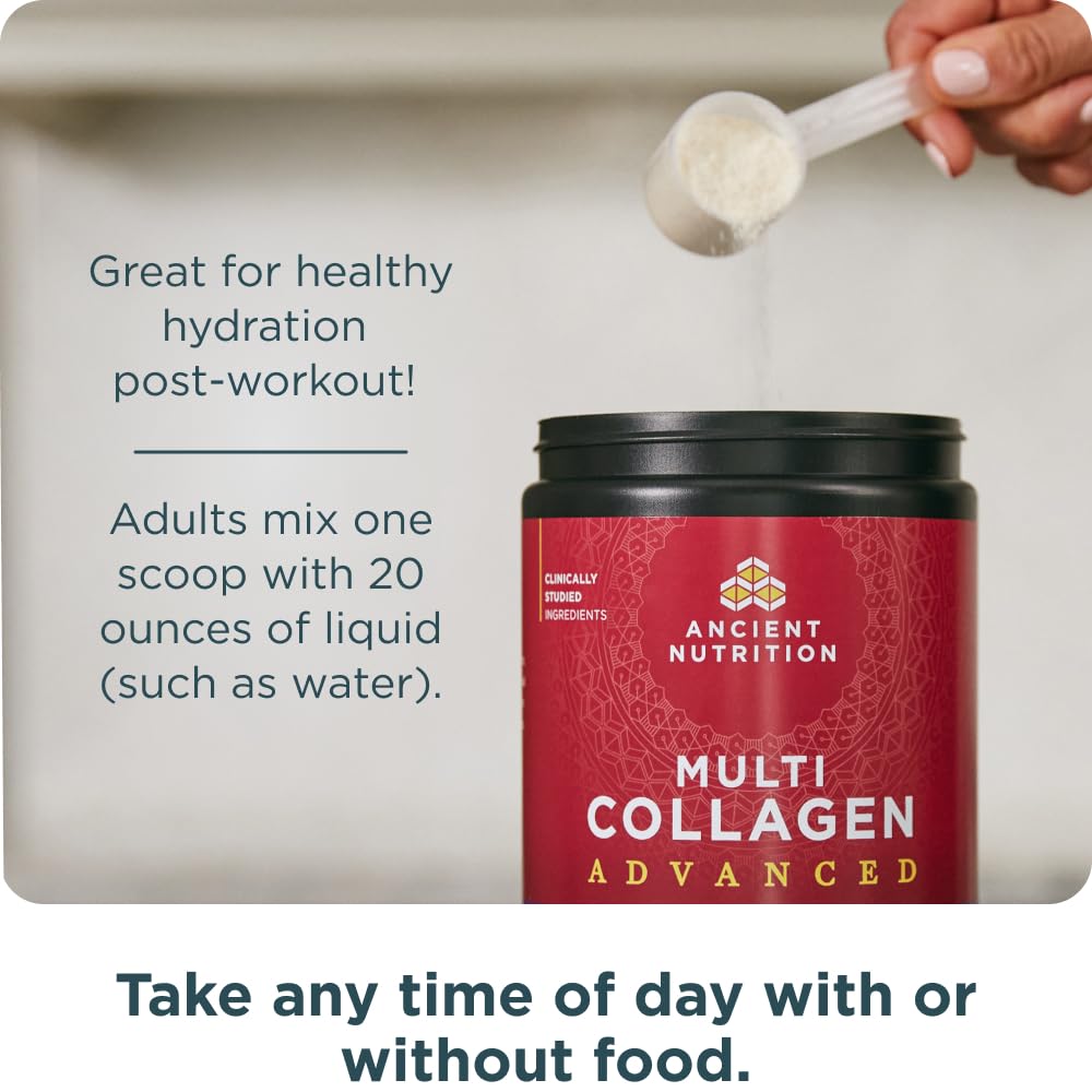 Ancient Nutrition Advanced Multi Collagen Hydrate display of electrolytes from red cave salt