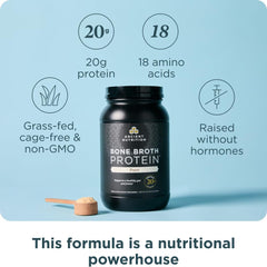 Ancient Nutrition Bone Broth Protein Chocolate scoop ready for desserts or shakes