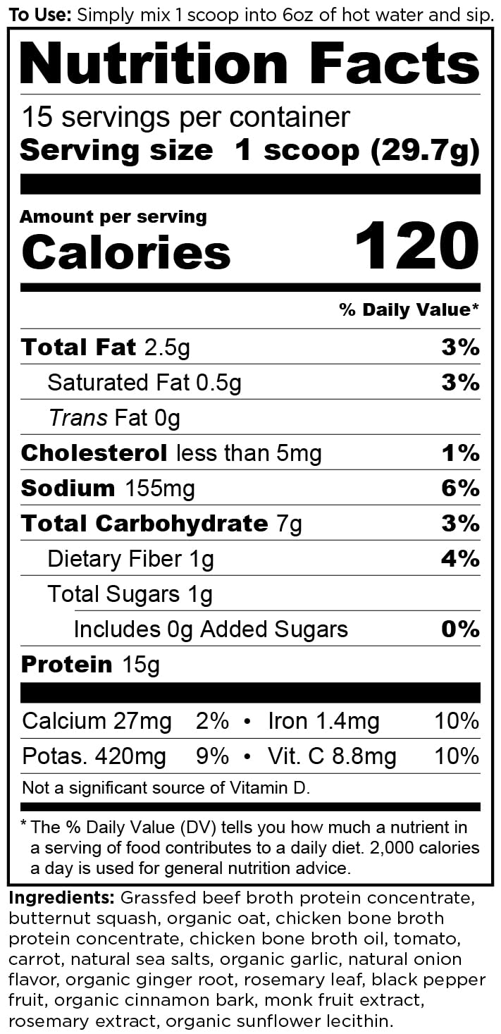 Close-up of Ancient Nutrition ingredients in bone broth protein for collagen and amino acids