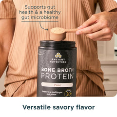 Ancient Nutrition bone broth protein non-gmo label reinforces quality and transparency.