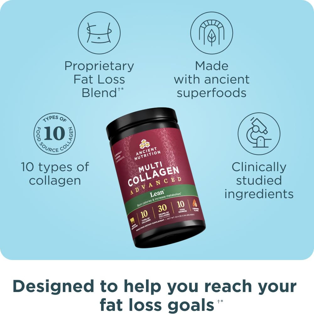 Ancient Nutrition cinnamon-flavor collagen powder with inviting aroma for beverages.