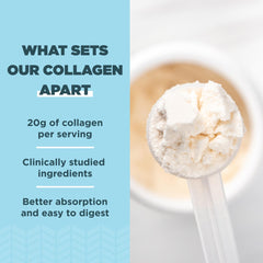 Ancient Nutrition Collagen Peptides dissolves easily in water, juice, or coffee.