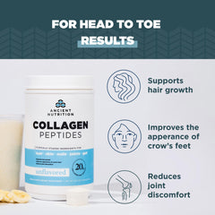 Ancient Nutrition Collagen Peptides immune-support label; potential skin and gut benefits.