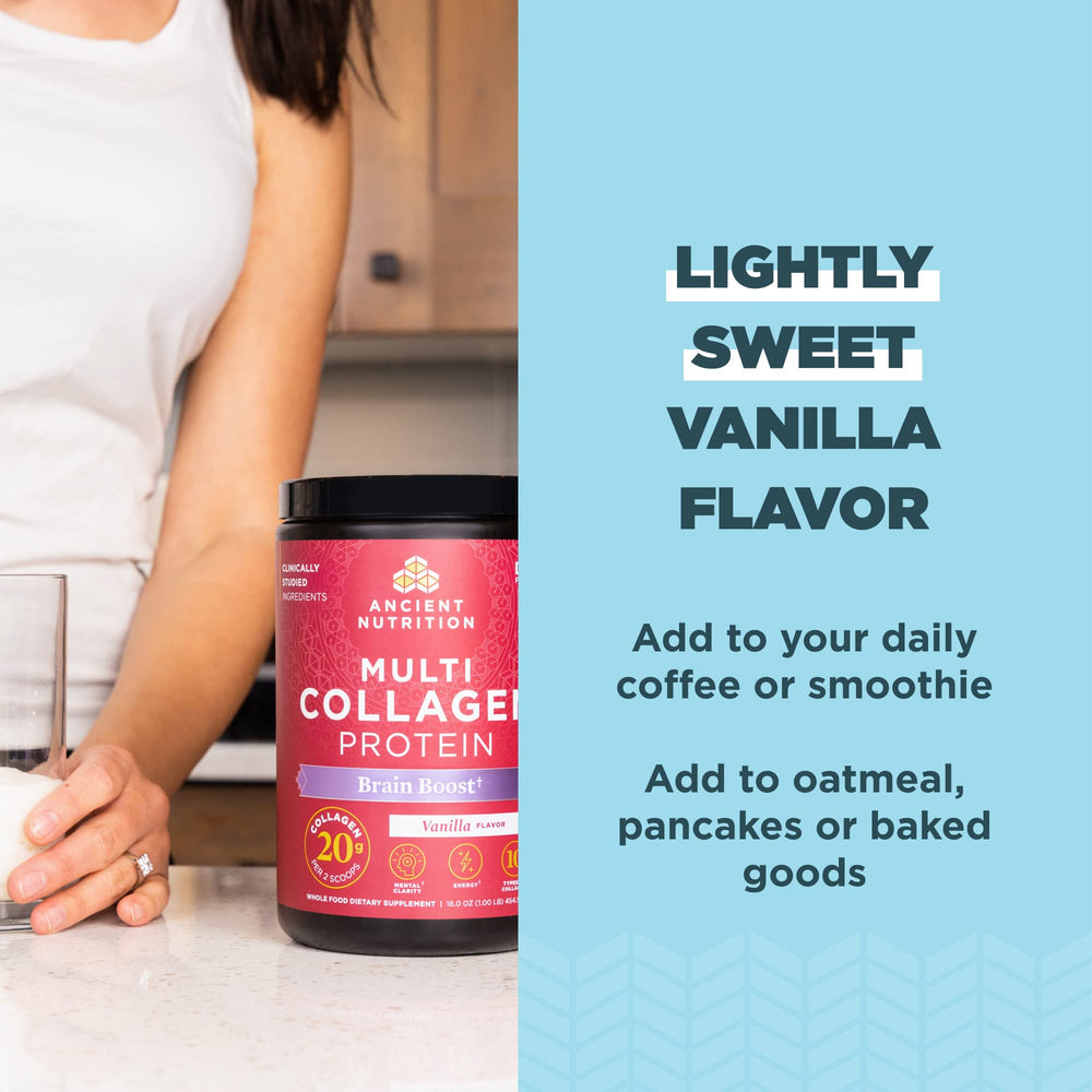 Collagen powder stirred into coffee for daily joint support