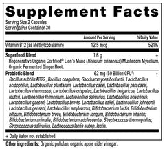 Ancient Nutrition extra-strength probiotics capsules closeup, designed for robust digestive support.