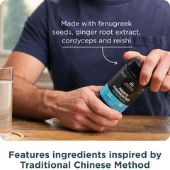Ancient Nutrition fermented ashwagandha root visual supports adaptogenic goals.