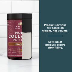 Ancient Nutrition GMP-certified facility badge on product packaging.