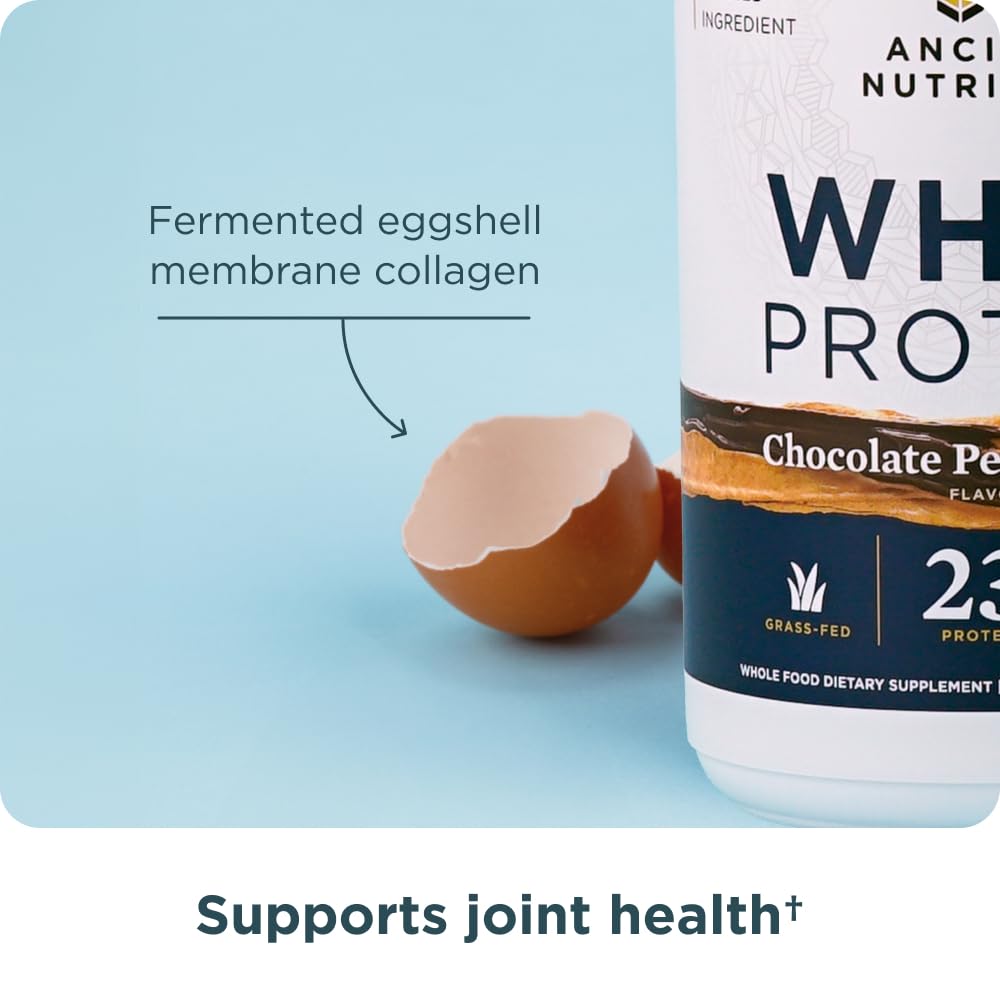 Ancient Nutrition product label and packaging highlighting A2/A2 milk protein