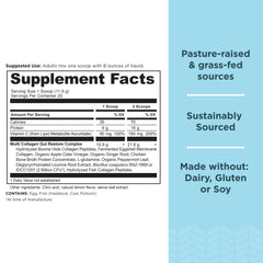 Ancient Nutrition gut restore scoop in glass highlighting protein boost.