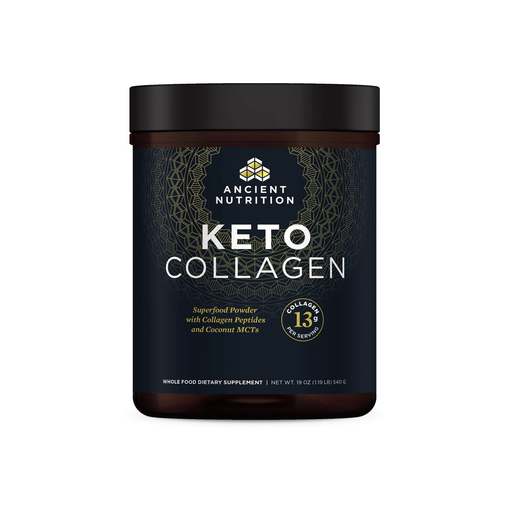 Ancient Nutrition KetoCOLLAGEN powder bottle 19 oz with zero carb feature for keto lifestyle