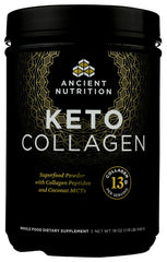 Close-up of KetoCOLLAGEN scoop ready to measure contained in the tub