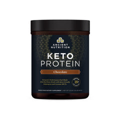 Ancient Nutrition KetoPROTEIN chocolate powder jar for keto shakes