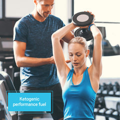 Close-up of KetoPROTEIN Vanilla label highlighting gluten-free and dairy-free