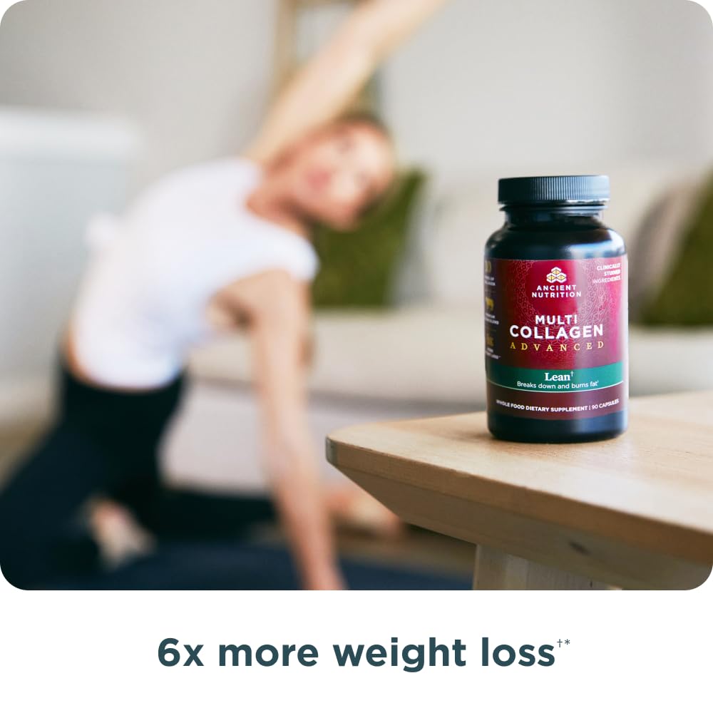 Ancient Nutrition Multi Collagen Advanced Lean ingredient blend with moringa, curry leaf, turmeric for metabolism.