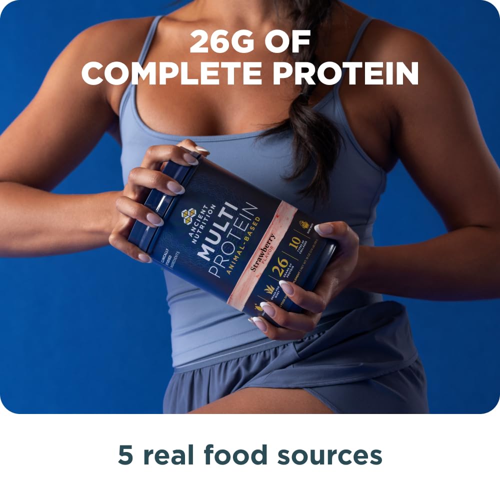 Ancient Nutrition multi protein powder ready-to-mix for meal prep on the go