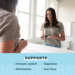 Ancient Nutrition Probiotics bottle label highlighting 25B CFU and shelf-stable formula