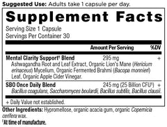 Closeup of Ancient Nutrition Probiotics capsules for mental clarity