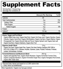 Ancient Nutrition Super Greens being poured into a smoothie or water.