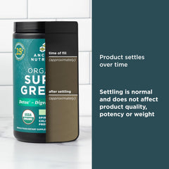 Ancient Nutrition SuperGreens dissolving in water for a quick morning boost
