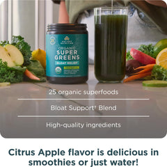 Ancient Nutrition SuperGreens usda organic badge signals trusted organic quality.