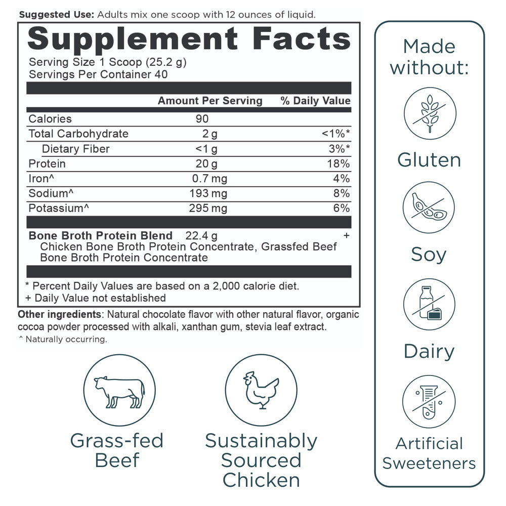 Ancient Nutrition vanilla and chocolate flavor options for versatile mixes