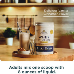 Ancient Nutrition Whey protein blend in shaker showcasing smooth-mix and gut-friendly formula