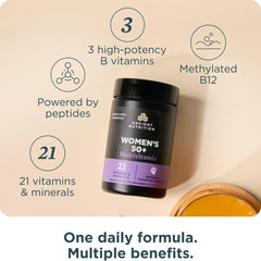 Ancient Nutrition Women's 50+ multivitamin capsules showing form and absorption