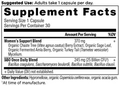 Ancient Nutrition Women's Probiotics capsule close-up highlighting easy-to-take capsules for daily wellness.