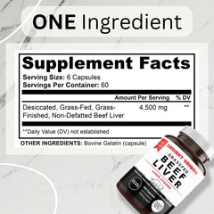 Ancient Origins beef liver label details clean, non-GMO formulation.