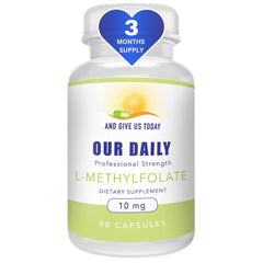 Our Daily Vites L-Methylfolate bottle cap close-up for daily wellness support.