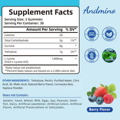 Andmino L-Lysine Gummies close-up texture for a pleasant chew today.
