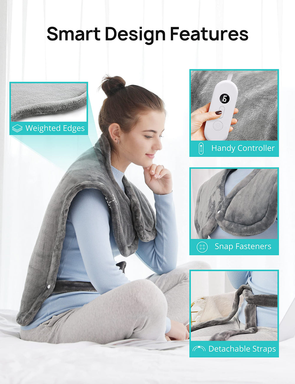 Andola heating pad is machine washable after detaching the controller.
