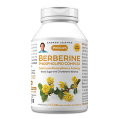 Andrew Lessman Berberine Phospholipid Complex bottle with easy-to-swallow capsules for daily support.
