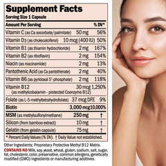 Andrew Lessman biotin capsules highlight 3,000 mcg potency for potential hair strength.
