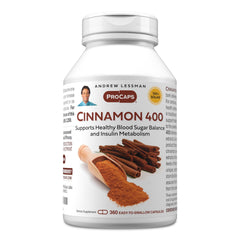 Andrew Lessman Cinnamon 400mg bottle showing premium, high-potency capsules for daily wellness support