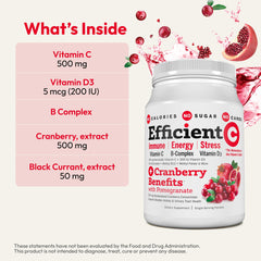 Efficient C Cranberry mix in glass demonstrates easy urinary support routine.
