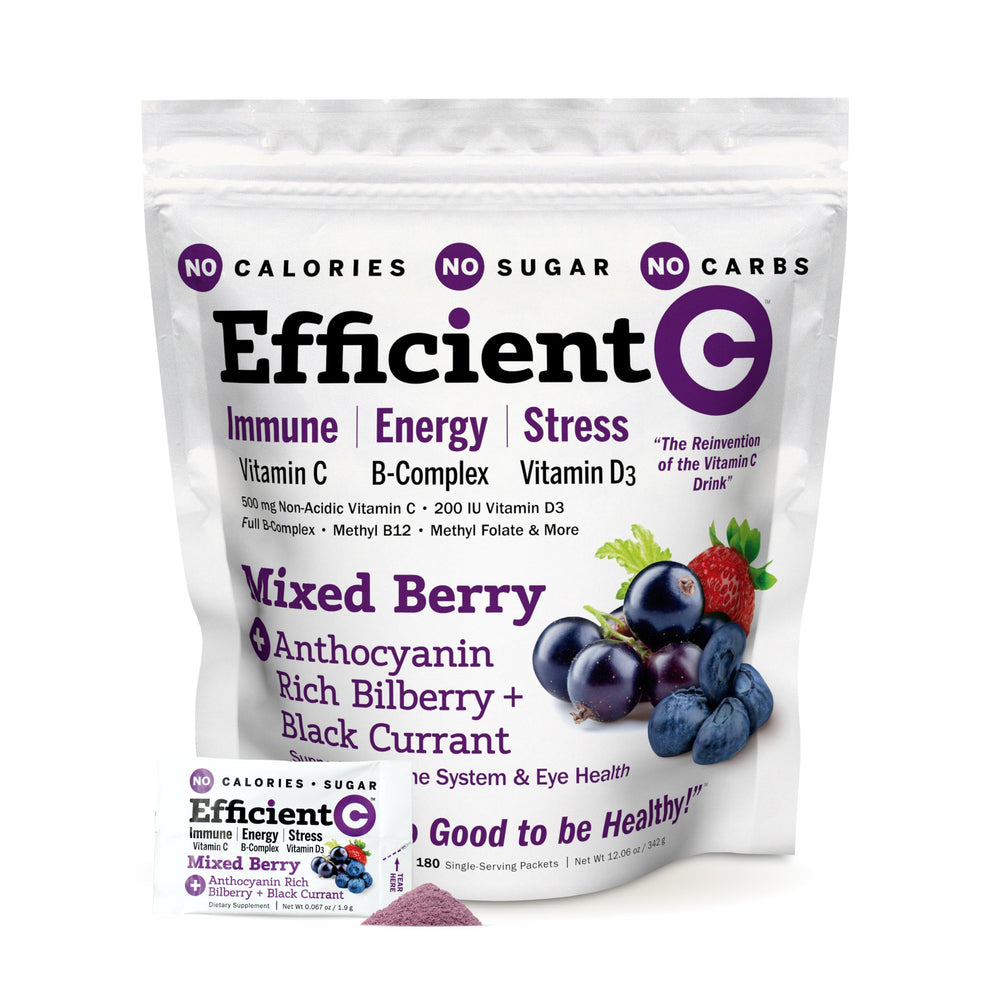 ANDREW LESSMAN Efficient C Mixed Berry packaging shows portable daily vitamin C support