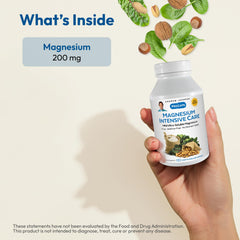 Andrew Lessman Magnesium Intensive Care bottle being poured for simple daily dosing.
