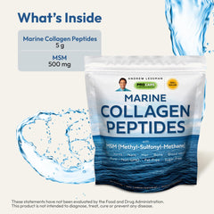 Andrew Lessman Marine Collagen Peptides powder demonstrating high solubility in water