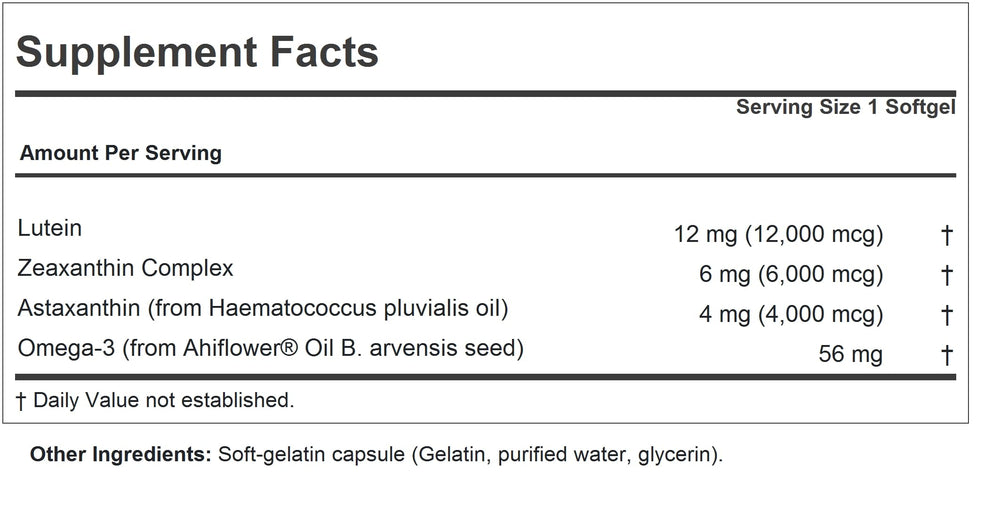 Andrew Lessman Max L+Z Astaxanthin bottle label close-up showing purity