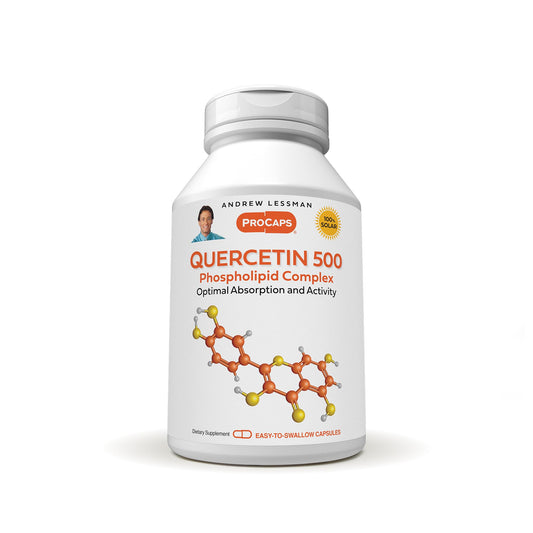 ANDREW LESSMAN Quercetin 500mg bottle with clear label for easy daily supplementation